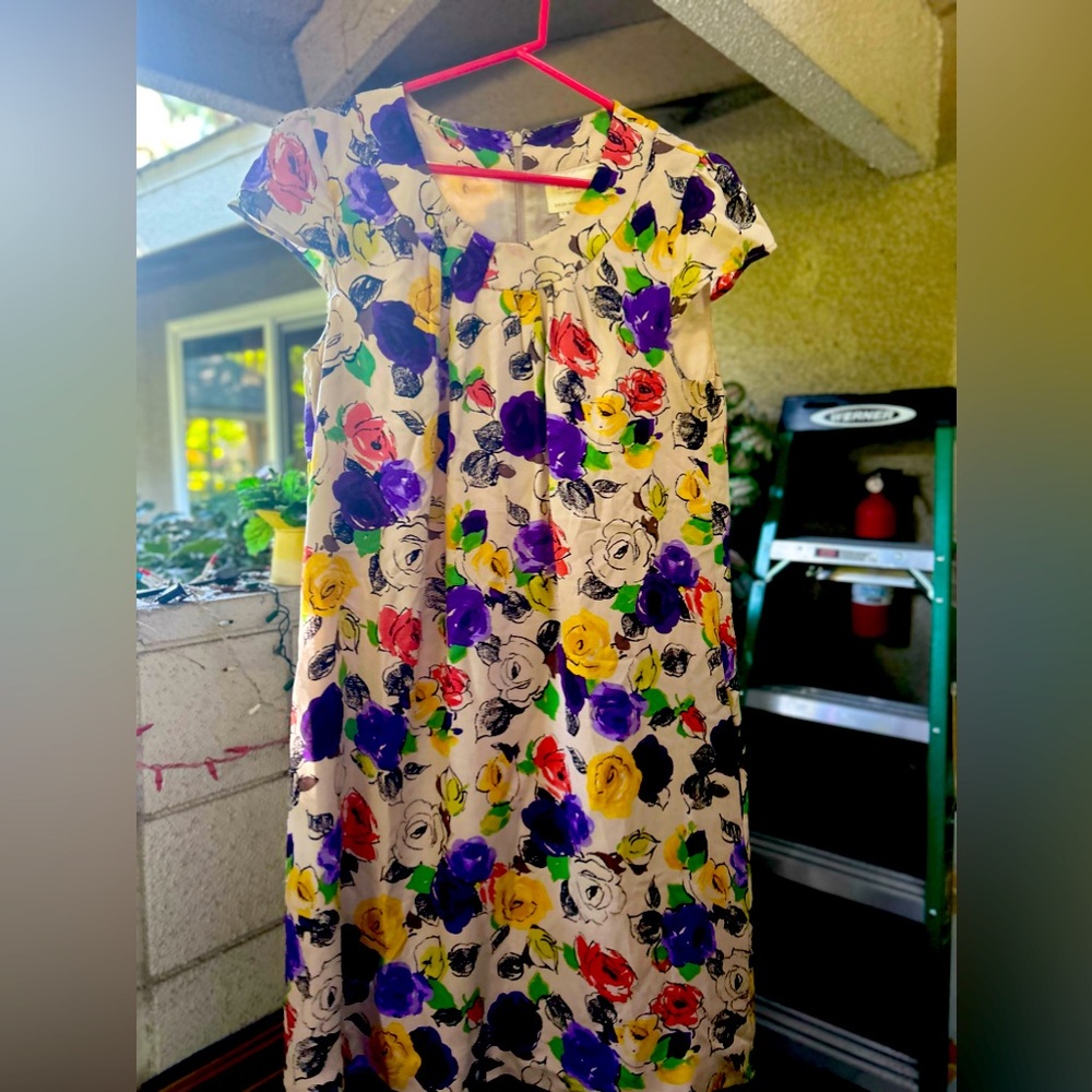 kate spade summer flower colorfully vibrant dress size L
